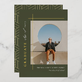 大学院モダン写真フォイル発表 箔招待状