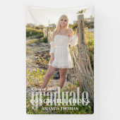 大学院モダン写真祝シンプルい 横断幕 (縦)