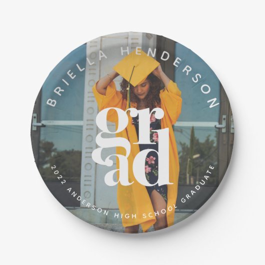 大学院モダン写真紙プレート ペーパープレート (正面)