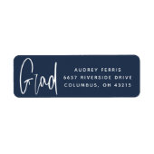 大学院モダン海軍差出人住所 ラベル (正面)