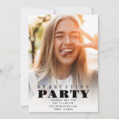 大学院モダン白黒写真テンプレート 招待状 (裏面)