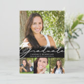 大学院モダン白黒台本5写真パーティー 招待状 (スタンド正面)