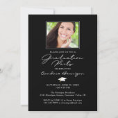 大学院モダン白黒台本5写真パーティー 招待状 (裏面)