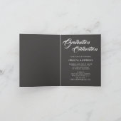 大学院モダン編集可能フォトブルゴーニュ卒業 招待状 (内部)