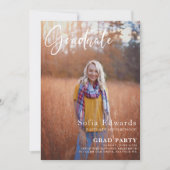 大学院モダン縦型グラードパーティの招待状 招待状 (正面)