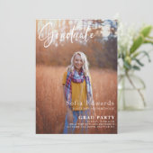 大学院モダン縦型グラードパーティの招待状 招待状 (スタンド正面)