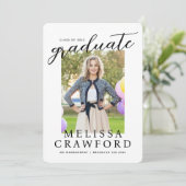 大学院モダン脚本タイポグラフィ写真卒業 案内状 (スタンド正面)