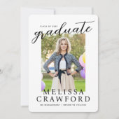 大学院モダン脚本タイポグラフィ写真卒業 案内状 (正面)