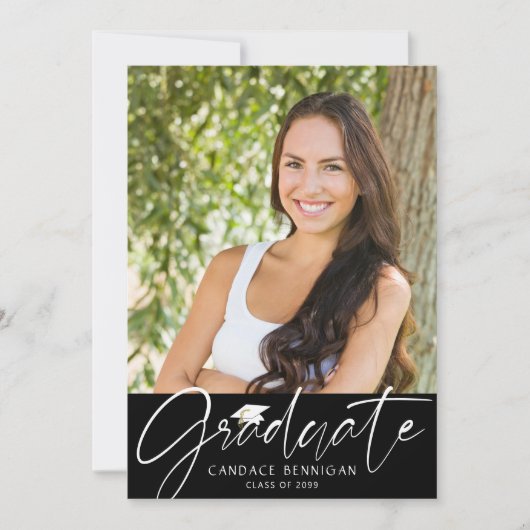 大学院モダン脚本2枚白黒 案内状 (正面)