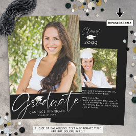 大学院モダン脚本2枚白黒 案内状