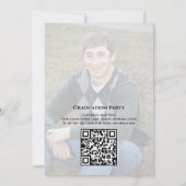 大学院モダン金ゴールドタイポグラフィシンプルQRコード 招待状 (裏面)