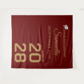 大学院モダン金ゴールド台本卒業パーティー タペストリー (正面(横))