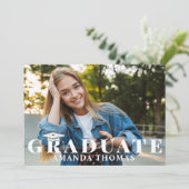 大学院モダン2枚フォトシンプルタイポグラフィ 招待状 (スタンド正面)