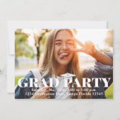 大学院モダン2枚フォトシンプルタイポグラフィ 招待状 (裏面)