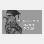 大学院ユニーク封筒用シールシール | イーグル 長方形シール (正面)