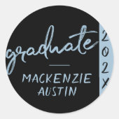 大学院ライトブルー |ロビンエッグブラシ ラウンドシール (正面)