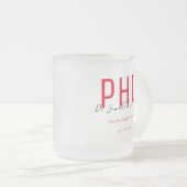 大学院レッドブラックデート名学位博士号 フロストグラスマグカップ (正面右)