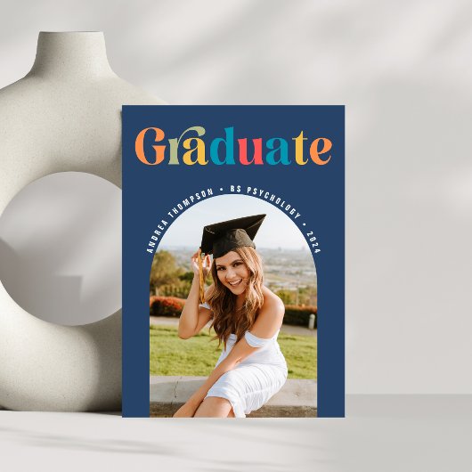 大学院レトロカラフルArch写真 案内状