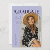 大学院レトロパープルアーチ卒業発表 案内状 (正面)