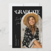 大学院レトロブラックアーチ卒業発表 サンキューカード (正面)