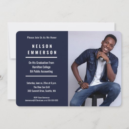 大学院写真お祝いパーティの招待状 招待状 (正面)