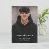 大学院写真とシンプル文字 招待状 (スタンド正面)