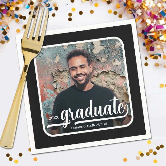 大学院写真はっきりした台本卒業パーティー スタンダードカクテルナプキン