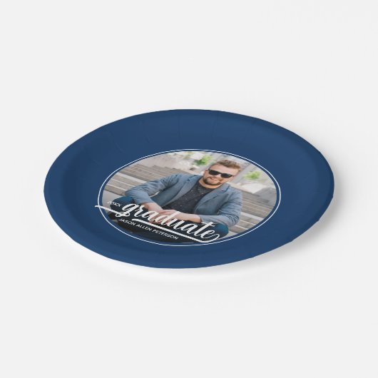 大学院写真はっきりした台本卒業パーティー ペーパープレート (アングル)