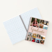 大学院写真コラージュ卒業ピンクと金ゴールド ノートブック (内部)