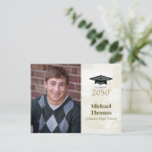 大学院写真シンプルミニマリストモルタルボード ポストカード (スタンド正面)