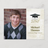 大学院写真シンプルミニマリストモルタルボード ポストカード (正面)