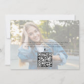 大学院写真テンプレートレトロブルータイポグラフィ 招待状 (裏面)