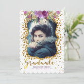 大学院写真フローラフェイク金ゴールドグリッター紙吹雪 案内状 (スタンド正面)