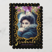 大学院写真フローラフェイク金ゴールドグリッター紙吹雪 案内状 (正面/裏面)