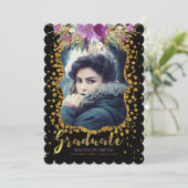 大学院写真フローラフェイク金ゴールドグリッター紙吹雪 案内状 (スタンド正面)