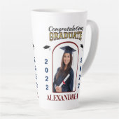 大学院写真卒業おめでとうカスタム カフェラテマグ (右アングル)