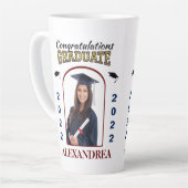 大学院写真卒業おめでとうカスタム カフェラテマグ (左アングル)