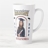 大学院写真卒業おめでとうカスタム カフェラテマグ (右)