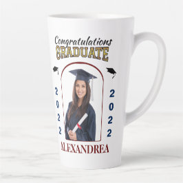 大学院写真卒業おめでとうカスタム カフェラテマグ