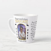 大学院写真卒業おめでとうカスタム カフェラテマグ (左アングル)