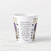 大学院写真卒業おめでとうカスタム カフェラテマグ (正面)