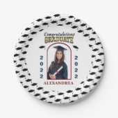 大学院写真卒業おめでとうカスタム ペーパープレート (正面)