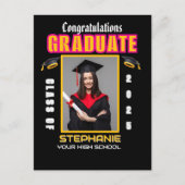 大学院写真卒業おめでとうカスタム ポストカード (正面)