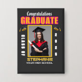 大学院写真卒業おめでとうカスタム 缶バッジ (正面)