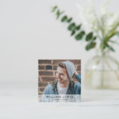 大学院写真学生モダンミニマルQRコード スクエア名刺 (スタンド正面)