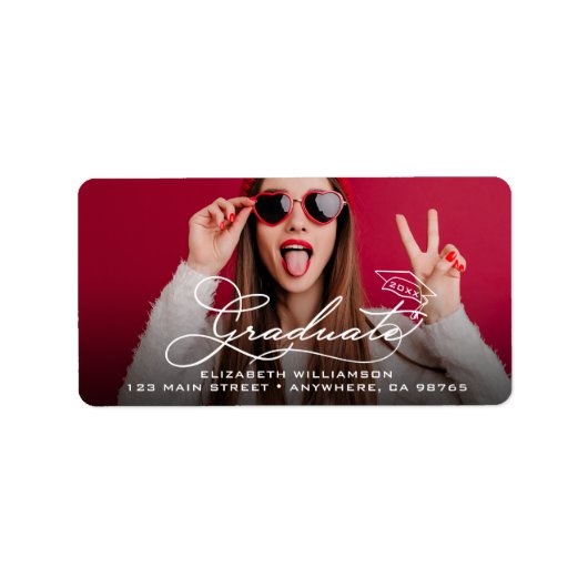 大学院写真差出人住所 ラベル (正面)