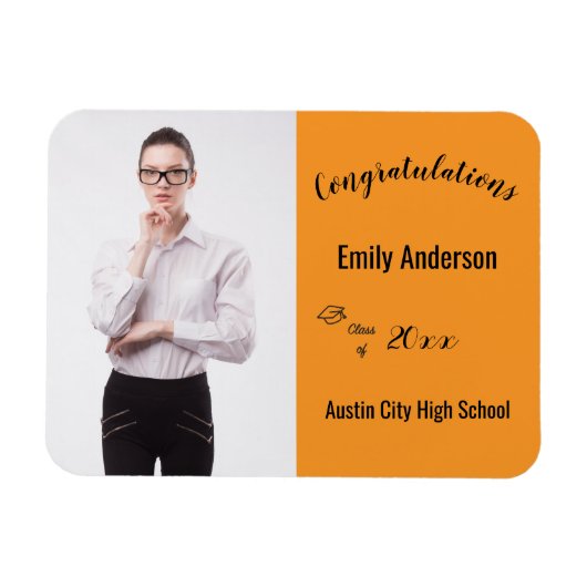 大学院写真年度学校おめでとう マグネット (横)