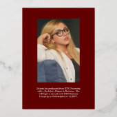 大学院写真幾何学マルーン卒業パーティー 箔招待状 (裏面)