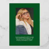 大学院写真幾何学緑色卒業パーティー 箔招待状 (裏面)