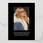 大学院写真幾何学黒人卒業パーティー 箔招待状 (裏面)